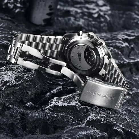 RollsTimi Pagani Design 1701 V6 Watches for Men Fashion VK63 Quartz Wrist Watch Stainless Steel 100 Waterproof Analog Chronograph Sport Wristwatch in Saudi Arabia