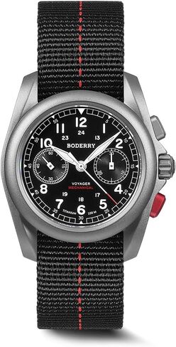 BODERRY Titanium Chronograph for Men, Automatic Mechanical Field Watch, Sapphire Crystal, 200M Waterproof- Voyager in Saudi Arabia