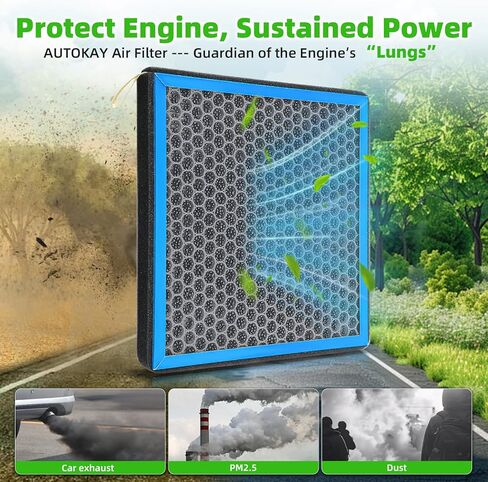 AUTOKAY 5Q0 819 653 Cabin Air Filter With Activated Carbon Fits for Volkswagen Tiguan Atlas Jetta GTI Taos Arteon e-Golf Golf Alltrack for Audi A3 TT RS TTS Quattro RS3 S3 Q3 RE# CAF1945P CAF1945C in Kuwait