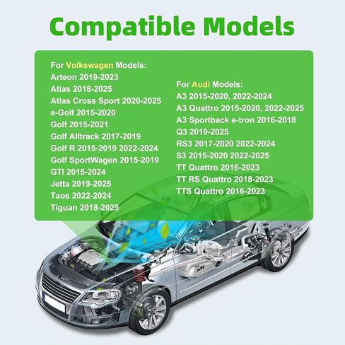 AUTOKAY 5Q0 819 653 Cabin Air Filter With Activated Carbon Fits for Volkswagen Tiguan Atlas Jetta GTI Taos Arteon e-Golf Golf Alltrack for Audi A3 TT RS TTS Quattro RS3 S3 Q3 RE# CAF1945P CAF1945C in Kuwait