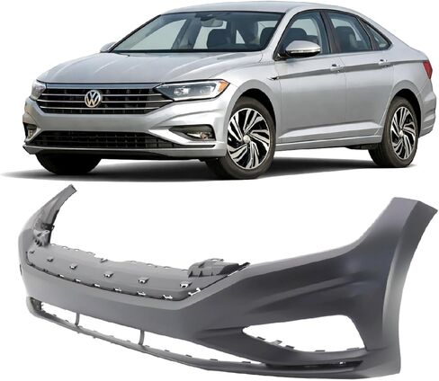 FitParts متوافق مع غطاء المصد الأمامي 2019-2020 Volkswagen VW Jetta Comfortline Execline Highline R-Line SEL Premium SE S. جديد، مُجهز وجاهز للطلاء. مع فتحات مصابيح الضباب. فولكس فاجن1000239 in Saudi Arabia