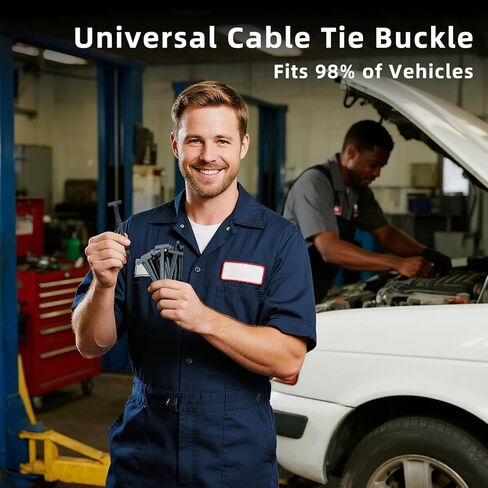 100PCS Nylon Universal Cable Tie Buckle Zip Ties - Heavy Duty Self-Locking Cable Tie Buckles Clips for Car Auto Bumper Fender Repairs, Multipurpose Plastic Fasteners for Automotive Use in Saudi Arabia