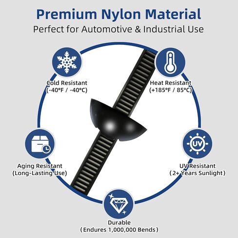 100PCS Nylon Universal Cable Tie Buckle Zip Ties - Heavy Duty Self-Locking Cable Tie Buckles Clips for Car Auto Bumper Fender Repairs, Multipurpose Plastic Fasteners for Automotive Use in Saudi Arabia