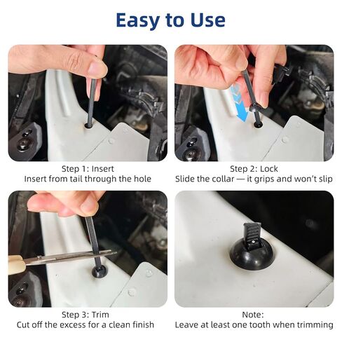 100PCS Nylon Universal Cable Tie Buckle Zip Ties - Heavy Duty Self-Locking Cable Tie Buckles Clips for Car Auto Bumper Fender Repairs, Multipurpose Plastic Fasteners for Automotive Use in Saudi Arabia