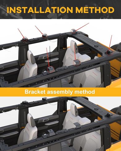 منصة حامل السقف مناسبة لـ 2021 2022 2023 2024 2025 Ford Bronco 4 أبواب بدون سطح صلب/سطح ناعم (غير مناسب لرياضة برونكو)، رف بدون سطح in Kuwait