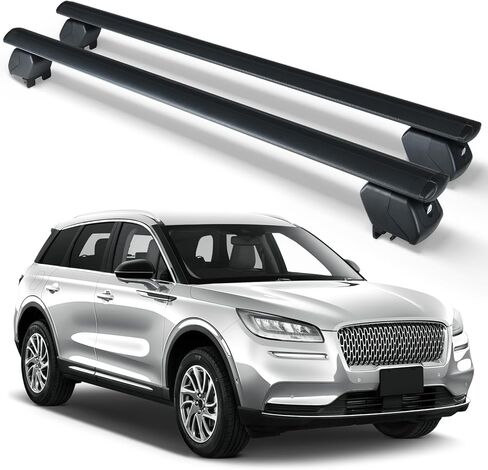 Roof Rack Cross Bars Compatible with 2020-2025 Lincoln Corsair with Side Rails, Heavy Duty 300 LBS Adjustable & Lockable Cargo Rack Crossbars Rooftop Luggage Carrier in Kuwait