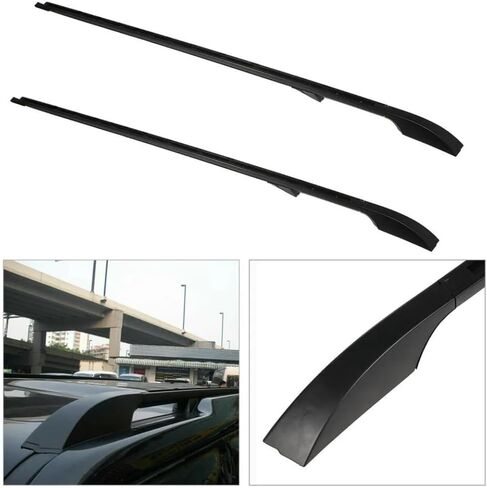 Roof Rail Racks Side Bars Baggage Roof Rack Fit for Discovery 2005-2015 2016 LR3 LR4 Long Version Rooftop Luggage Carrier Black Aluminum Heavy Duty Waterproof Water-Resistant 2PCS in Kuwait