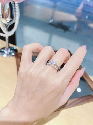3Pcs Multi-Layered Ocean Blue Rhinestone Heart Flower Rings for Women Teens Gifts Trendy Stuff Boho Stackable Love Silver Ring Set Vintage Crystal Knuckle Stacking Rings Christmas Gifts Stacking Stuffers in Saudi Arabia