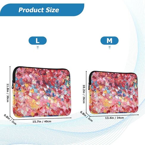 Red Petal Laptop Sleeve Case Bag Compatible with 13 Inch Laptops, Laptop Carrying Case Cover for Travel Office M in Saudi Arabia