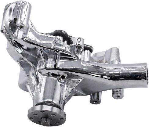 Aluminum High Volume Long Water Pump 2 Grooves Polished Chrome Crankshaft and Water Pump Pulley Compatible with Small Block Chevy SBC 283 302 305 327 350 383 400 V8 LWP in Saudi Arabia