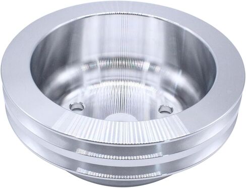 Aluminum High Volume Long Water Pump 2 Grooves Polished Chrome Crankshaft and Water Pump Pulley Compatible with Small Block Chevy SBC 283 302 305 327 350 383 400 V8 LWP in Saudi Arabia
