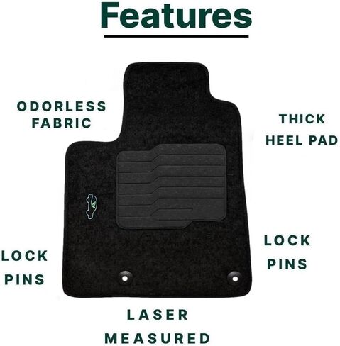 ecoMats Carpet Floor Mats Fit for Jeep Grand Cherokee L 2021-2026, Custom Fit Floor Liner for front and rear row, Driver Heel Pad, Safety Grommets, Black (Does not Fit Regular 5-seater Grand Cherokee) in Saudi Arabia