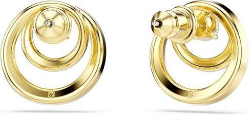 Swarovski Hyperbola stud earrings, Round cut, White, Gold-tone plated in Saudi Arabia