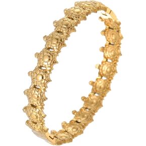 Ocean Beach Style Bangle Bracelets for Women 18K Gold Plated Turtle Fish Conch Bracelet Stainless Steel Waterproof Jewelry Christmas Gifts in Saudi Arabia