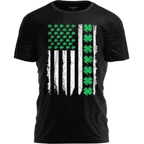 American Flag Shamrock Graphic Tee - St Patricks Day Vintage Irish USA Shirt in Saudi Arabia