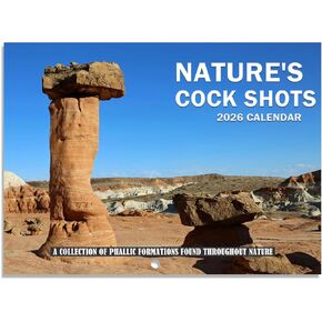 Nature's Cock Shots Calendar 2026,Nature'S Dick Calendar Natures Penis for Home Office White Elephant Gift Gag Gift in Kuwait