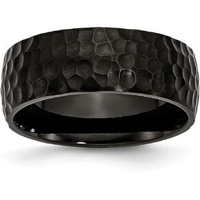 Titanium Black IP Hammered Texture 8mm Comfort-Fit Band in Saudi Arabia
