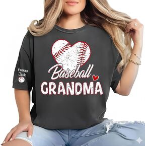 Baseball Family Shirt for Grandma and Family Members Sports Theme Apparel with Heart Baseball Design for Everyday Wear in Saudi Arabia