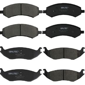 SIPAUTEC-Front & Rear Carbon Fiber Ceramic Brake Pads Replacement for Dodge Ram1500 /Ram 1500 Classic | OEM Fitment | Low Noise | Dust Free | 8 Brake Pads in Kuwait