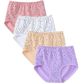 4Pcs Granny Panties for Women Full Coverage Briefs Middle-Aged Loose Daily Panties, Plus Size in Saudi Arabia