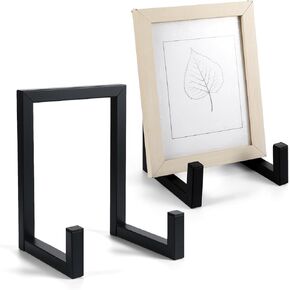 عبوتان من حوامل الأطباق الكبيرة للعرض - حامل معدني أسود مقاس 8 بوصات لإطارات الصور والكتب والأطباق والصور والأعمال الفنية - حامل عرض على الطاولة على الطراز الصناعي (مكواة، 6 بوصة × 5.7 بوصة × 8 بوصة) in Kuwait