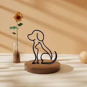 منحوتة فنية بسيطة، خط معدني تجريدي معدني شخصي، حرف فنية بسيطة، زخارف رسم خطية مبتكرة للجدار، غرفة المعيشة، ديكور مكتب المكتب المنزلي (الكلاب والقطط) in Kuwait