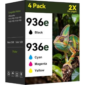 Pristar High Yield 936e 936 Ink Cartridges for HP Printers Replacement for HP 936 Ink Cartridges Combo Pack HP936 Compatible with HP Officejet Pro 9125e 9135 9120 9130 9730 Printers(4 Pack, BK/C/M/Y) in Kuwait