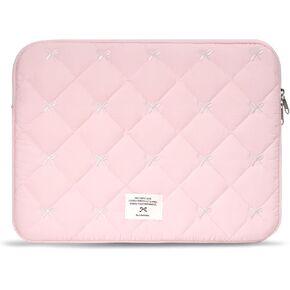 Quilted Puffy Laptop Sleeve 15-16 Inch for Women, Cute Padded Protective Laptop Case Compatible with MacBook Air 15 Inch, Fits Most 15-16 Inch Computer & Notebooks (Pink, 15/16) in Kuwait