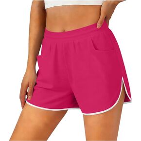 شورت رياضي رياضي نسائي من القطن للرقص واليوجا، سروال قصير برباط صيفي دولفين مع جيوب in Kuwait