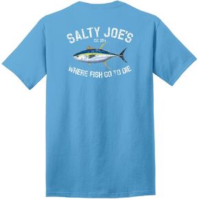 تي شيرت رجالي من SALTY JOES مصنوع من القطن الثقيل بشعار Tuna in Kuwait