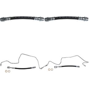 4X خرطوم الفرامل الخلفي خط الفرامل استبدال خرطوم الفرامل الهيدروليكي - الخلفي الداخلي والخارجي للكلاسيكو 2011-2013 للجولف 1999-2006 لجيتا 1999-2005 لأودي TT 2000-2006 استبدال # 18J4604 in Kuwait