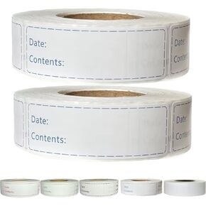 1000pcs Freezer Labels,1x3 inch for Food containers,Food Labels Quick and Easy to Remove- Easy to Write on(Black) in Saudi Arabia