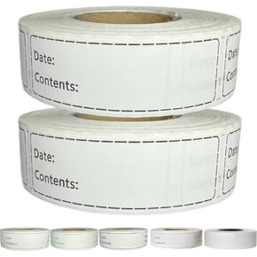 1000 قطعة من ملصقات الفريزر، 1x3 بوصة لحاويات الطعام، ملصقات الطعام سريعة وسهلة الإزالة - سهلة الكتابة عليها (أسود) in Kuwait