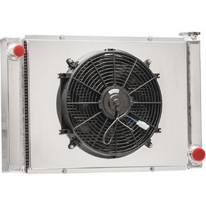 Automotive Replacement Engine Radiators 4 Row Radiator Shroud Fan For Chevy GM SBC BBC High Performance 28"X19" Universal Radiator Aluminum Radiator Fan in Kuwait