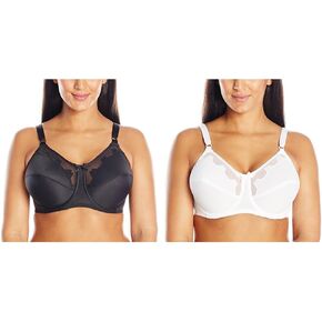 Bali Designs Women's 2 Pack Flower Underwire Bra #0180, Midnight/White, 40D in Kuwait