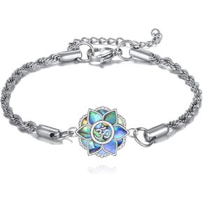 Lotus Bracelets Sterling Silver Lotus Om Bracelet Flower Jewelry Gifts for Women in Saudi Arabia
