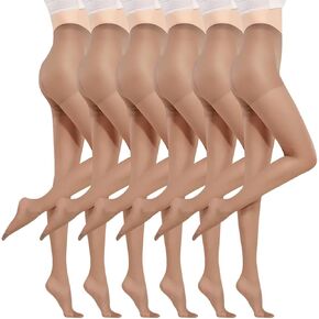 جوارب طويلة نسائية شفافة 20D، جوارب طويلة عالية الخصر للتحكم مع أصابع معززة in Kuwait