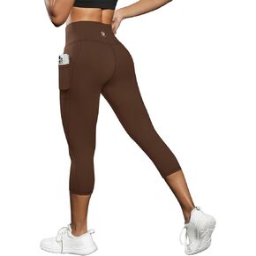 سراويل اليوغا النسائية Fihapyli ICTIVE Capris مع جيوب للجري والبيلاتيس واللياقة البدنية والجري بخصر عالٍ in Kuwait