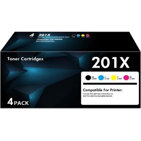 خراطيش حبر 201X M277dw عالية الإنتاجية متوافقة مع حبر 201A لحبر الطابعة Color Laser Pro MFP M277dw M277n M277c6 M277 M252dw M252n CF400X (أسود سماوي أرجواني أصفر، 4 عبوات) in Kuwait