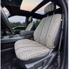 Saddle Blanket Seat Covers for 2015-2020 Ford F150 – Front Buckets | Fits Regular, Super Cab, Super Crew, Custom Seat Cover for Truck, Heavy-Duty Western Style, Water-Resistant, Pet Friendly, Black in Saudi Arabia