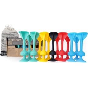 TOSSIT Game Suction Cup Darts, Toss Game Perfect Family and Party, Silicone Throwing Game for Backyard, Indoor and Outdoor Fun, Family Pack, Pink Light Blue Purple Green in Saudi Arabia