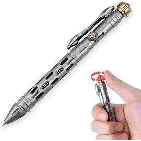 قلم حبر جاف من التيتانيوم التكتيكي - أداة كتابة EDC احترافية متوافقة مع عبوات متعددة لكتابة يوميات الأعمال المميزة للهدايا أو المقتنيات. (تيتانيوم) in Kuwait