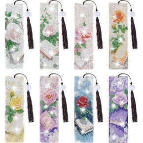 Yookat Diamond Art Painting Bookmarks 8PCS DIY Book Lover Diamond Painting Kits with Pendants for Making Beginners Adults Arts Craft Supplies in Kuwait
