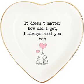 Mom Gifts Ring Dish – “I Always Need You, Mom" Quote Ring Holder with Gold Rim – Mother’s Day Gift, Birthday Gifts for Mom from Daughter Son, Keepsake Mom Decor Gift in Saudi Arabia