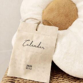 تقويم حائط Minimalist 2026، تقويم شهري من القماش المعلق، قماش قطني طبيعي، 15 × 10 سم، يناير-ديسمبر مع شماعة حبل الجوت in Kuwait