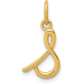 14k Yellow Gold Lowercase Cursive Style Letter S Initial Charm 12x10mm in Kuwait