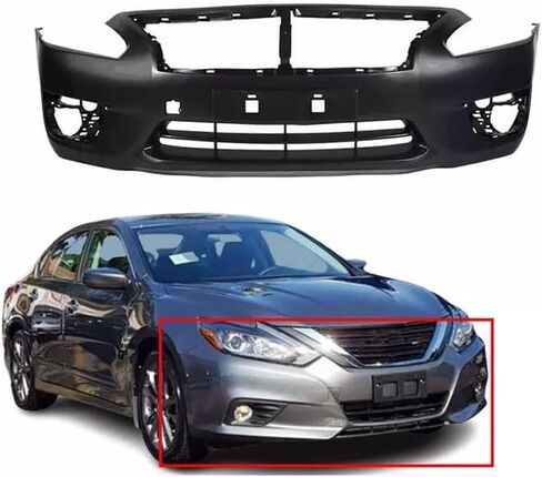 New Front Fascia Bumper Cover Fits for 2013 2014 2015 Nissan Altima Sedan Primed With Tow Hook Eye Without Sensor Radar Holes NI1000285 in Saudi Arabia