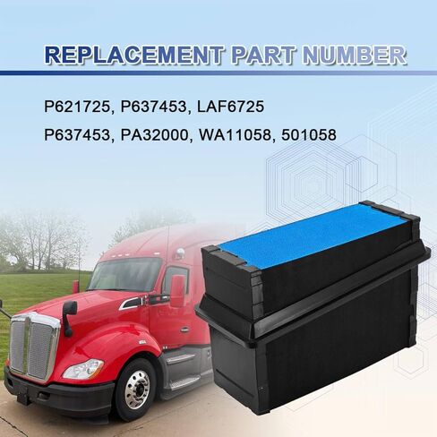 فلتر هواء المحرك P621725 LAF6725 يناسب Kenworth T680 T880 مناسب لـ Peterbilt 567 579 متوافق مع محركات Paccar MX-11 MX-13 يناسب مرشح الهواء لمحركات Cummins ISX15 in Kuwait
