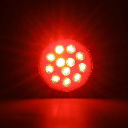 4" Round Led Tail Lights, 16Pcs 4 Inch Round Led Trailer Tail Lights Red 12 LED Waterproof 4" Brake Stop Turn Tail Lights Sealed Flush Grommet Mount w/ 3 Prong Trailer Wire Pigtails in Kuwait