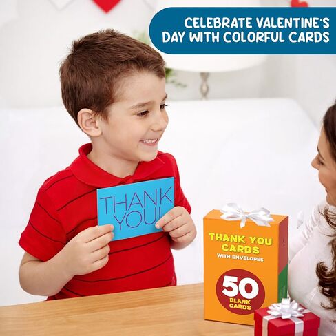 مجموعة بطاقات شكر للأطفال - 50 سمكًا، 6 × 4 في ملاحظات شكر فارغة مع مغلفات وملصقات - تصميمات ممتعة وملونة للأولاد والبنات، والمعلمين، وأعياد الميلاد، والحفلات، والشركات الصغيرة in Kuwait